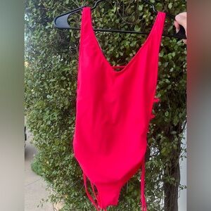 Pink one piece bikini